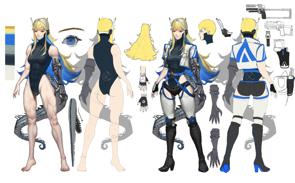 "Midnight" – Commissioned character design sheet for FrozenFl***